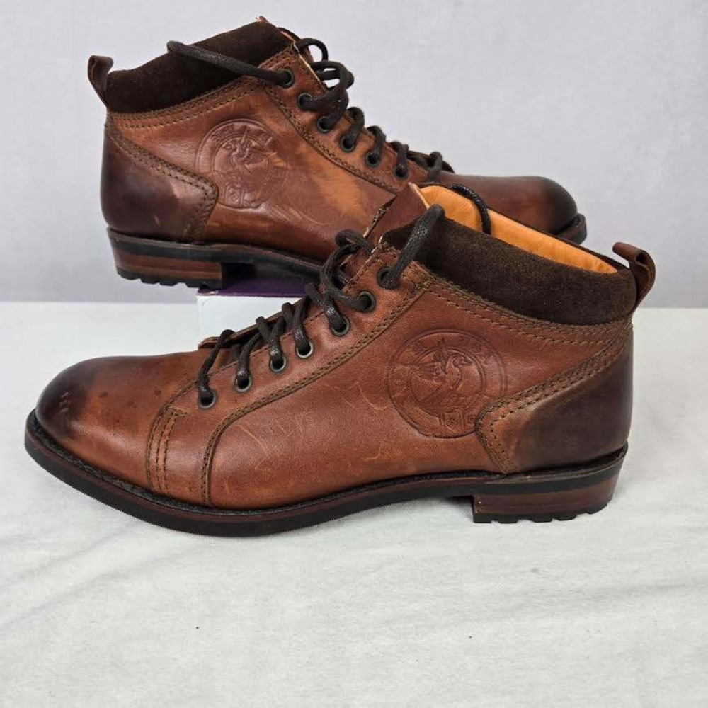 Neil M Dundarg Mens Full Grain Leather Mid Lace Up Boots Made USA SZ 10 Nm9 2043